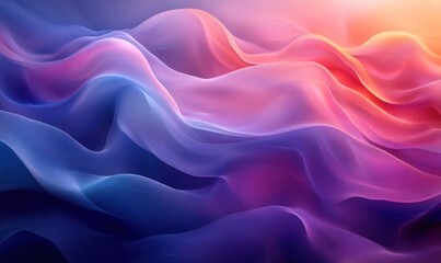 Obraz premium Minimalist Abstract Shapes in Blue and Purple with Smooth Curves and Soft Lighting