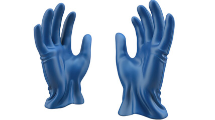 Fototapeta premium High-Quality Blue Nitrile Gloves Isolated for Medical and Industrial Use