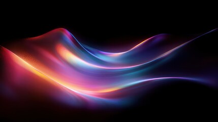 Fototapeta premium Vibrant Abstract Iridescent Background with Smooth Curved Lines and Soft Glowing Effects