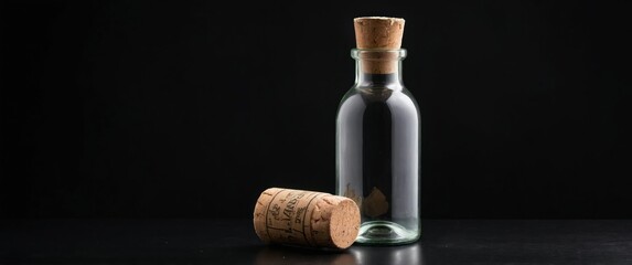 Elegant glass bottle with a cork, perfect for creative displays or gifting