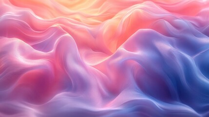 Fototapeta premium Abstract fluid art background design with wavy iridescent shapes and soft pastel colors