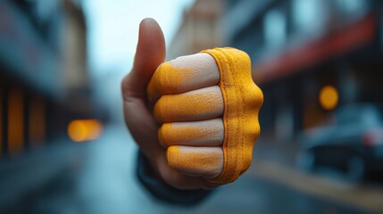 hand shows the sign of the top service quality assurance iso certification and standardization concept guarantee standard