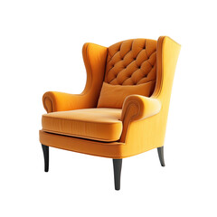 Orange Wingback Chair