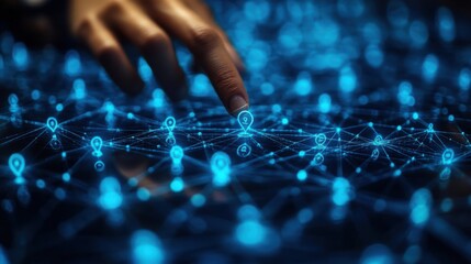 hr human resources management concept person touch connected network of human resources for organizational structure employment headhunting candidate teamwork organization and brainstor