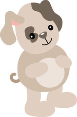 Cute puppy standing isolated on white