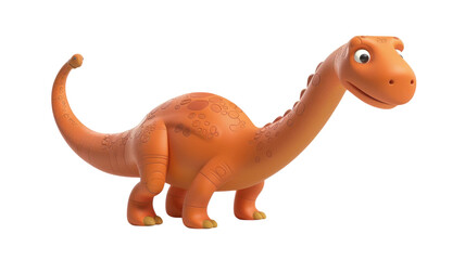 Fototapeta premium Vibrant 3D Cartoon Character of a Brontosaurus Dinosaur for Educational and Creative Use