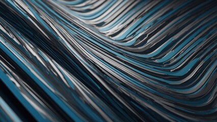 Obraz premium Close-Up of Abstract Wavy Stripes with Metallic Texture Illustration