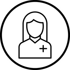Nurse Female Icon Style