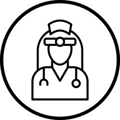 Ophthalmologist Female Icon Style