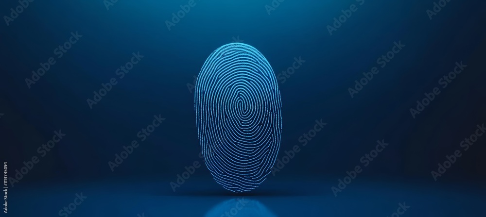 Aufkleber Fingerprint object. Internet security biometric human identification. Generative AI technology.	
