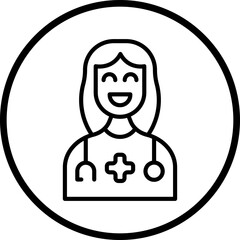 Female Doctor Icon Style