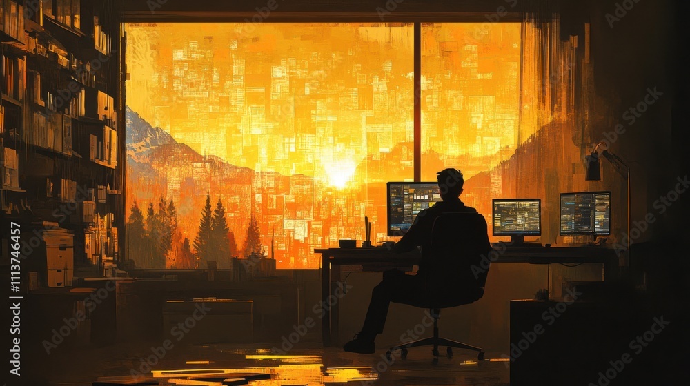 Poster remote work success key tools for enhancing productivity in a digital environment