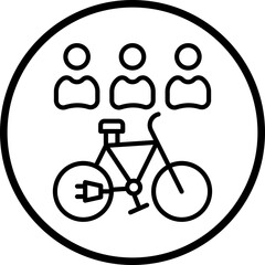 Electric Bike Share Icon Style