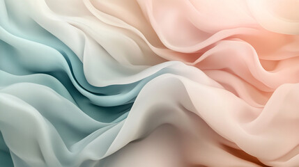Obraz premium Elegant Draped Pastel Fabric Soft Silk Texture Background