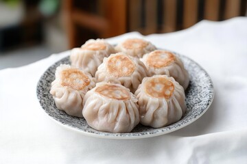 Steamed Dumplings Plated Artfully in Minimalist Style