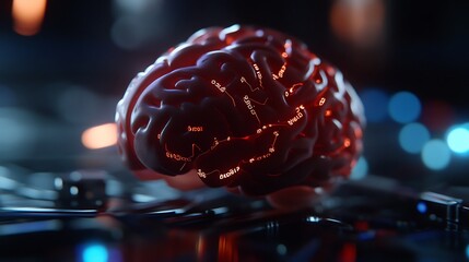 Futuristic Brain: Neural Network Visualization, Digital Mind,  Artificial Intelligence Concept