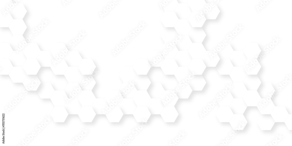 Poster abstract honeycomb technology white background. luxury white hexagon pattern. abstract background wi
