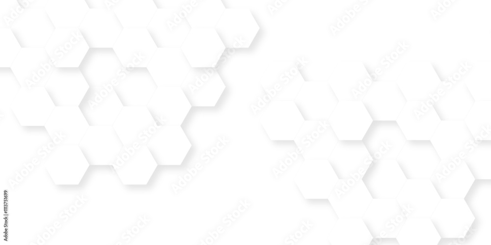 Poster abstract honeycomb technology white background. luxury white hexagon pattern. abstract background wi
