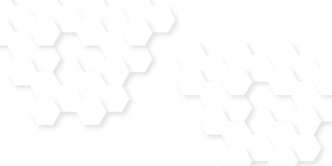 Obraz premium Abstract honeycomb technology white background. Luxury white hexagon pattern. Abstract background with hexagon, modern abstract vector polygonal pattern futuristic.