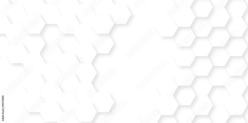 Poster abstract honeycomb technology white background. luxury white hexagon pattern. abstract background wi
