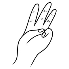 hand with three fingers icon