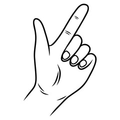 two fingers hand line icon logo