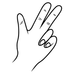 three fingers hand glyph icon