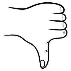 hand with thumb down