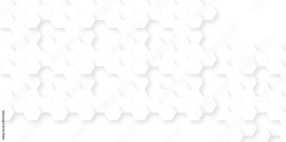 Poster abstract honeycomb technology white background. luxury white hexagon pattern. abstract background wi