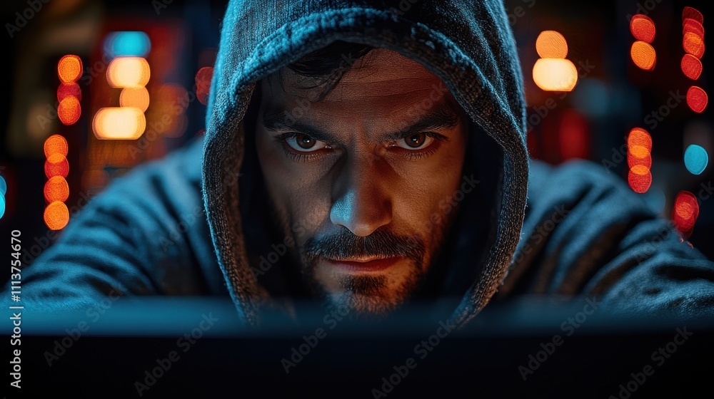 Poster system hacked warning alert on computer laptop ransomware virus spyware malware or malicious softwar