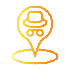hacker location Line Gradient Icon