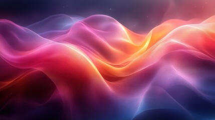 Obraz premium Abstract Minimalist Curved Glass Design with Iridescent Colors and Dynamic Light Reflections