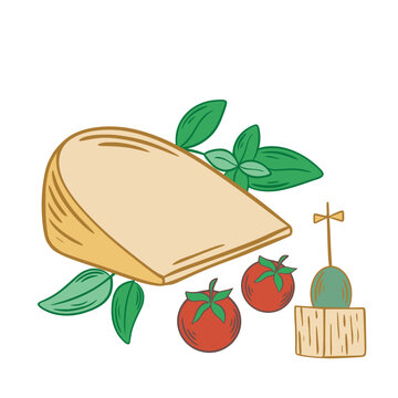 cheese, tomatoes, basil, appetizer, food clip art preview