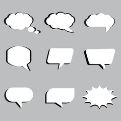 Speech discussion icon set design 
