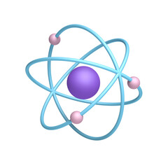 Atom. Atomic structure. Isolated. Scientific. 3d illustration.