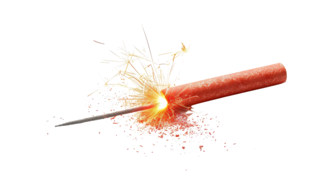 Colorful Firecracker Isolated on White Background for Celebrations and Events