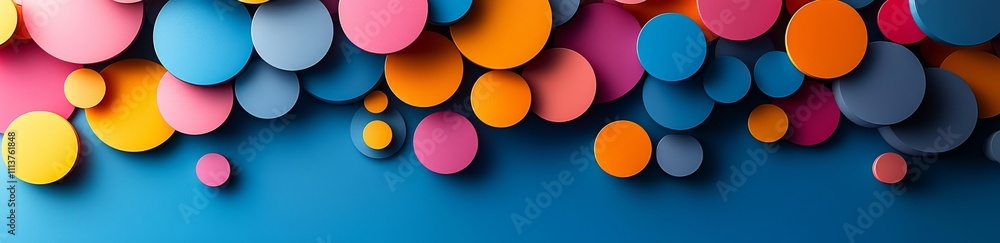 Aufkleber isolated on a transparent background, abstract design elements include rainbow color dots, light ref