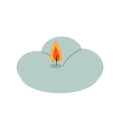 Icon scented candle. Cozy aromatic candle. Aromatherapy and relaxation. Hand drawn flat vector illustration isolate on white .Trendy candle. Modern scented cozy hygge candle for home interior decor.
