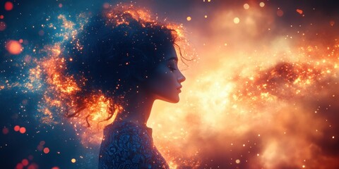 Fototapeta premium Sacred Figure of Our Lady of Aparecida Iconic Brazilian Saint with Vibrant Bokeh Background Faith Hope Devotion