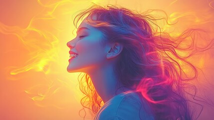 Beautiful Singing Woman Profile