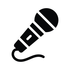 Audio recording, communication, icon of microphone in modern style