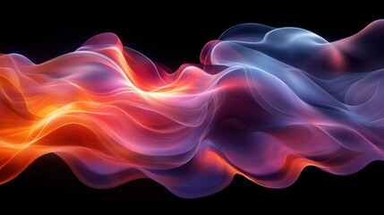 Obraz premium Vibrant Abstract Design with Glass-like Shapes in Pastel Colors on Black Background