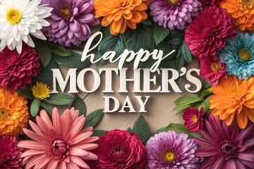 Happy Mother's Day - Floral Burst Background