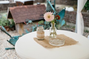 Flowers in vase on table