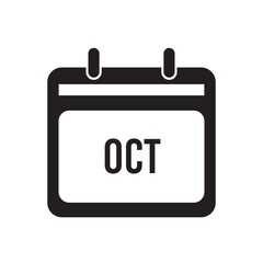  October, calendar date icon on white background.