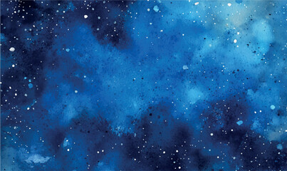 Obraz premium watercolor background space, night sky with stars 