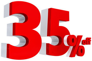 35 percent red offer in 3d