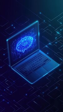 Background Featuring Educational and E-Learning Technology Concepts Enhanced by Artificial Intelligence and Machine Learning for Personalized Learning, Including Technical Courses and Business Trainin