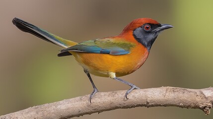 Fototapeta premium Close-Up of a Colorful Tropical Bird with a Vibrant Plumage