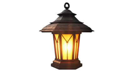 3D Render of a Garden Lantern Icon Isolated on a White Background for Design and Decoration Purposes